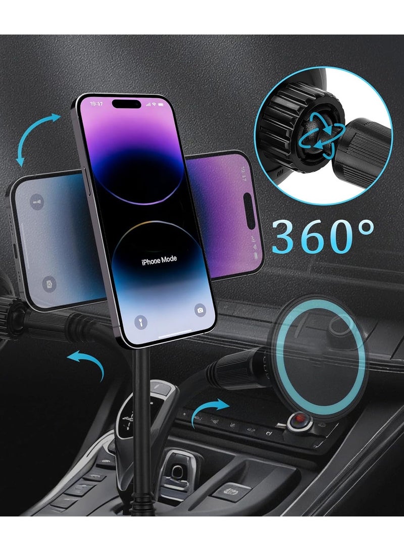 Chappeline ST41 2 in 1 Cup Holder Mount For Car 360 Degree Adjustable For All Smartphones And Bicycle, Motorcycle, Truck - Black - Image 4